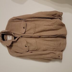 Natural Reflections Sherpa Shirt Jacket - Tan - Small